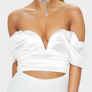 Satin tie back top